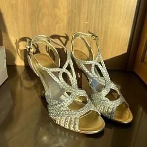 Silver heels, like new! Size 6.5